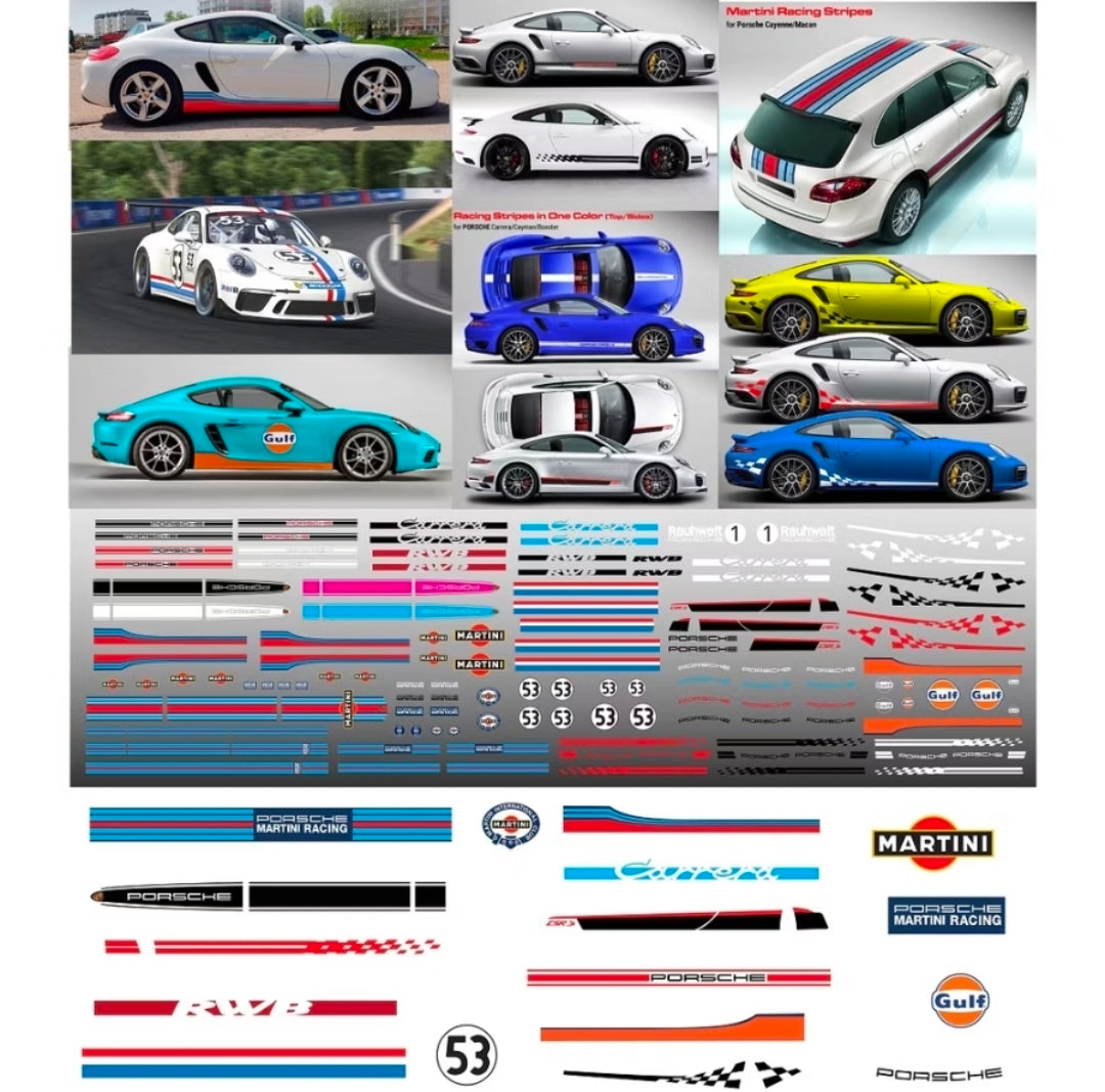 Water decal Porsche Martini