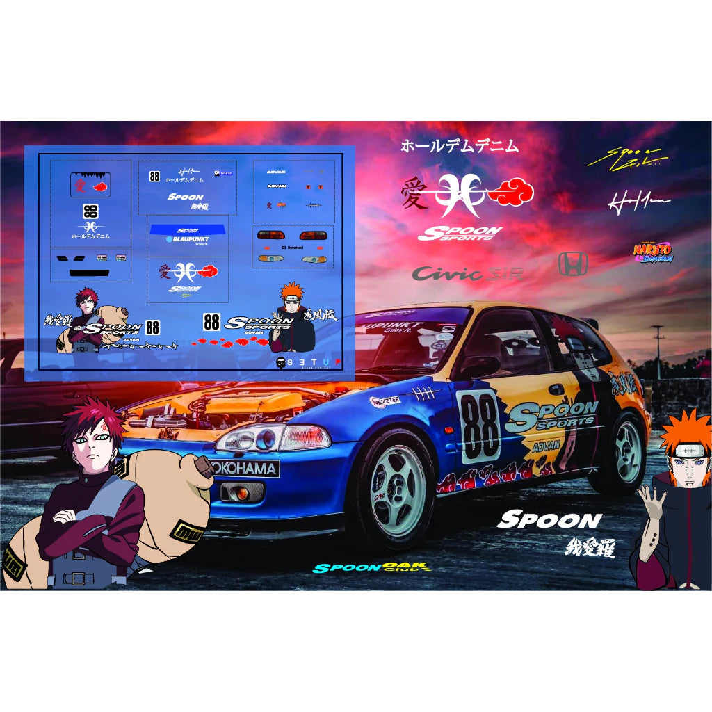 Spoon sport EG Naruto Decal