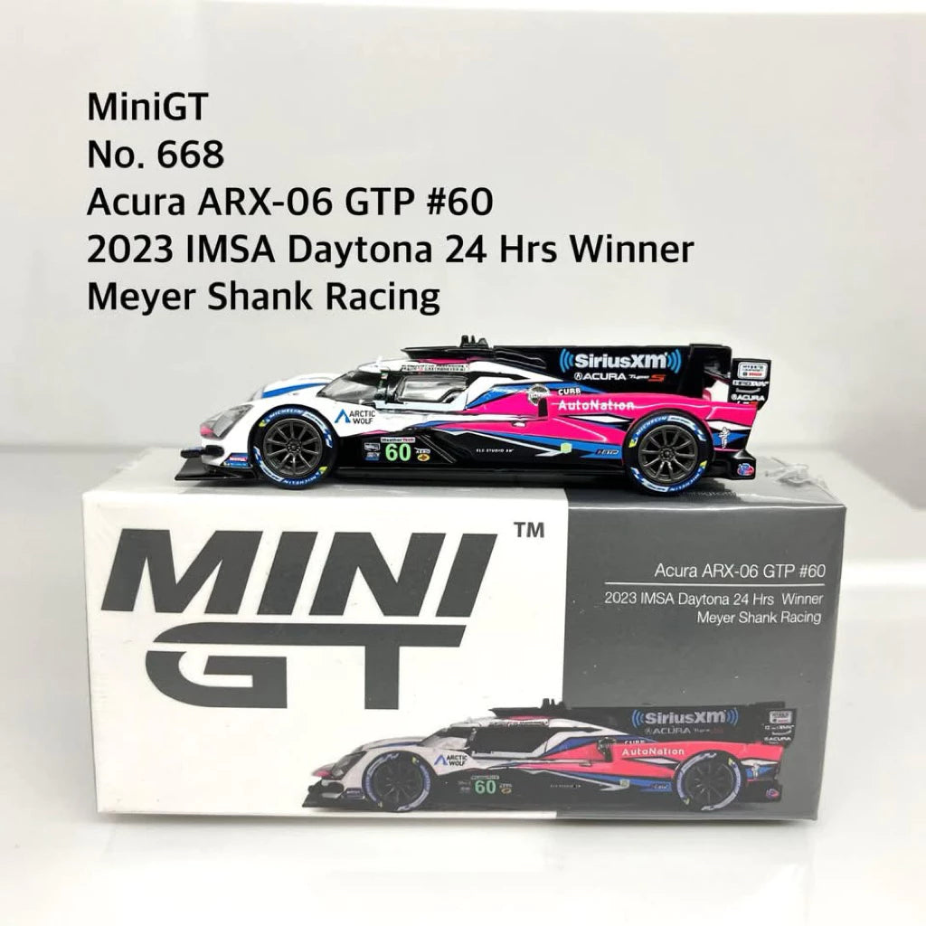 Mini GT No.668-L Acura ARX-06 GTP #60 Meyer Shank Racing 2023 IMSA Daytona 24 Hrs Winner Pre Order