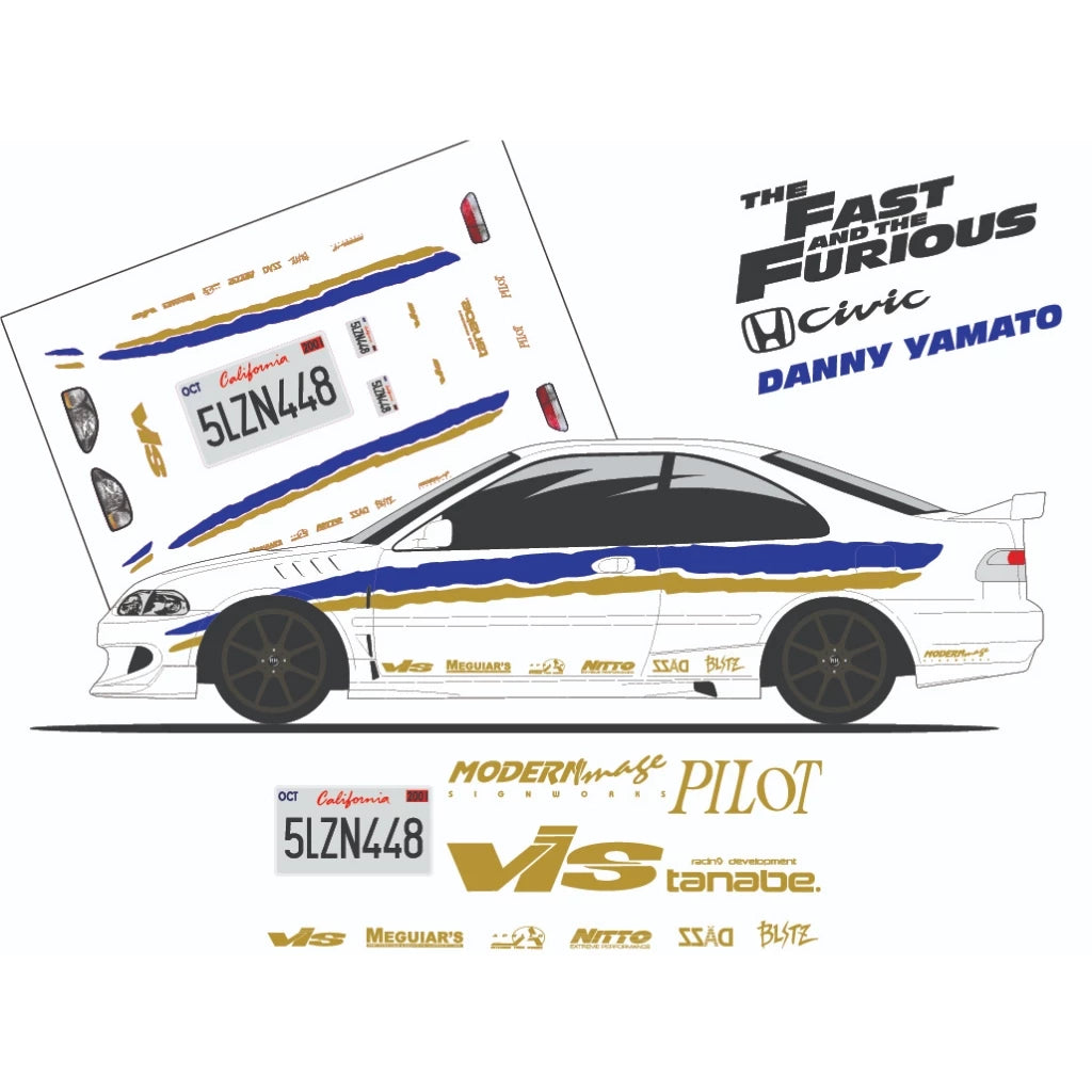 Honda civic Fast and furious 1/64 Decal