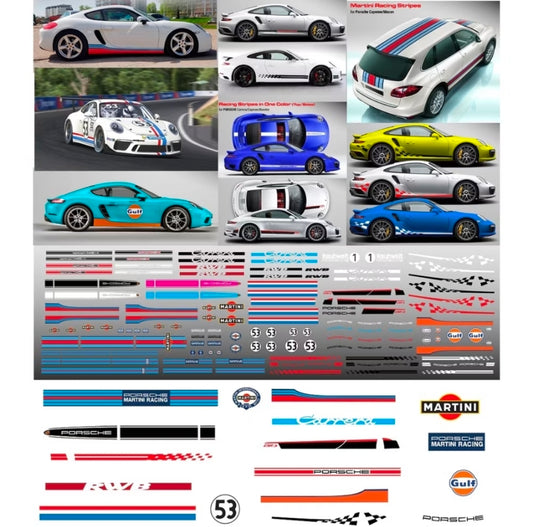 Water decal Porsche Martini