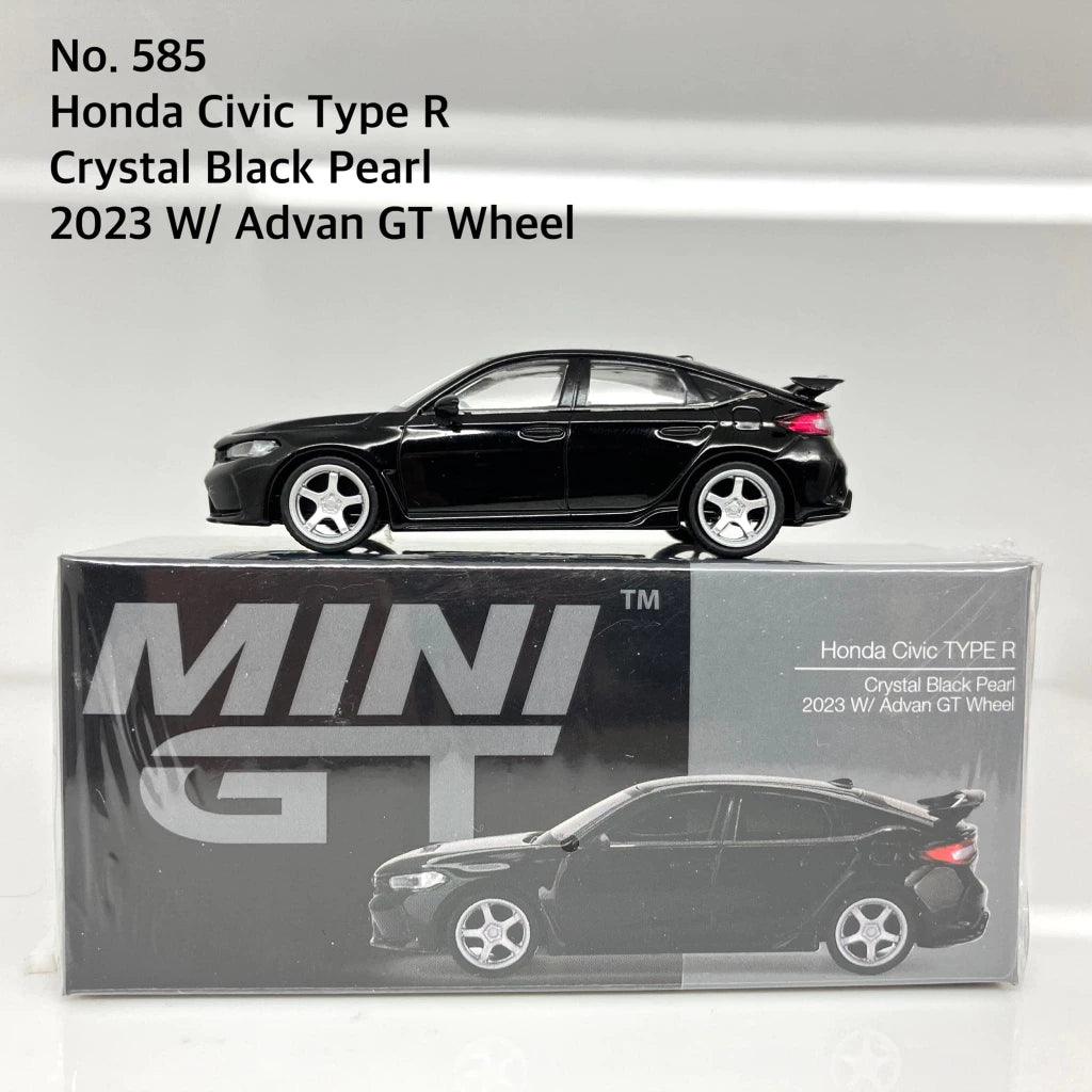 Mini GT 1/64 No. 585 - Honda Civic Type R Crystal Black Pearl 2023 W/ Advan GT Wheel Pre Order