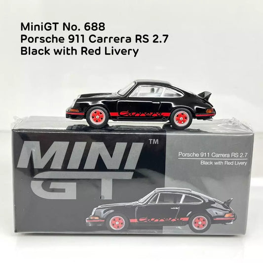 MiniGT 1/64 No. 688-R Porsche 911 Carrera RS 2.7 Black with Red Livery Pre Order