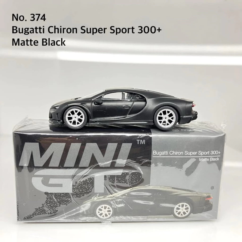 Mini GT No. 374-L Bugatti Chiron Super Sport 300+ Matte Black Pre Order