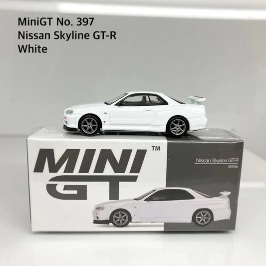 Mini GT No. 397-R Nissan Skyline GT-R (R34) V-Spec N1 White Pre Order